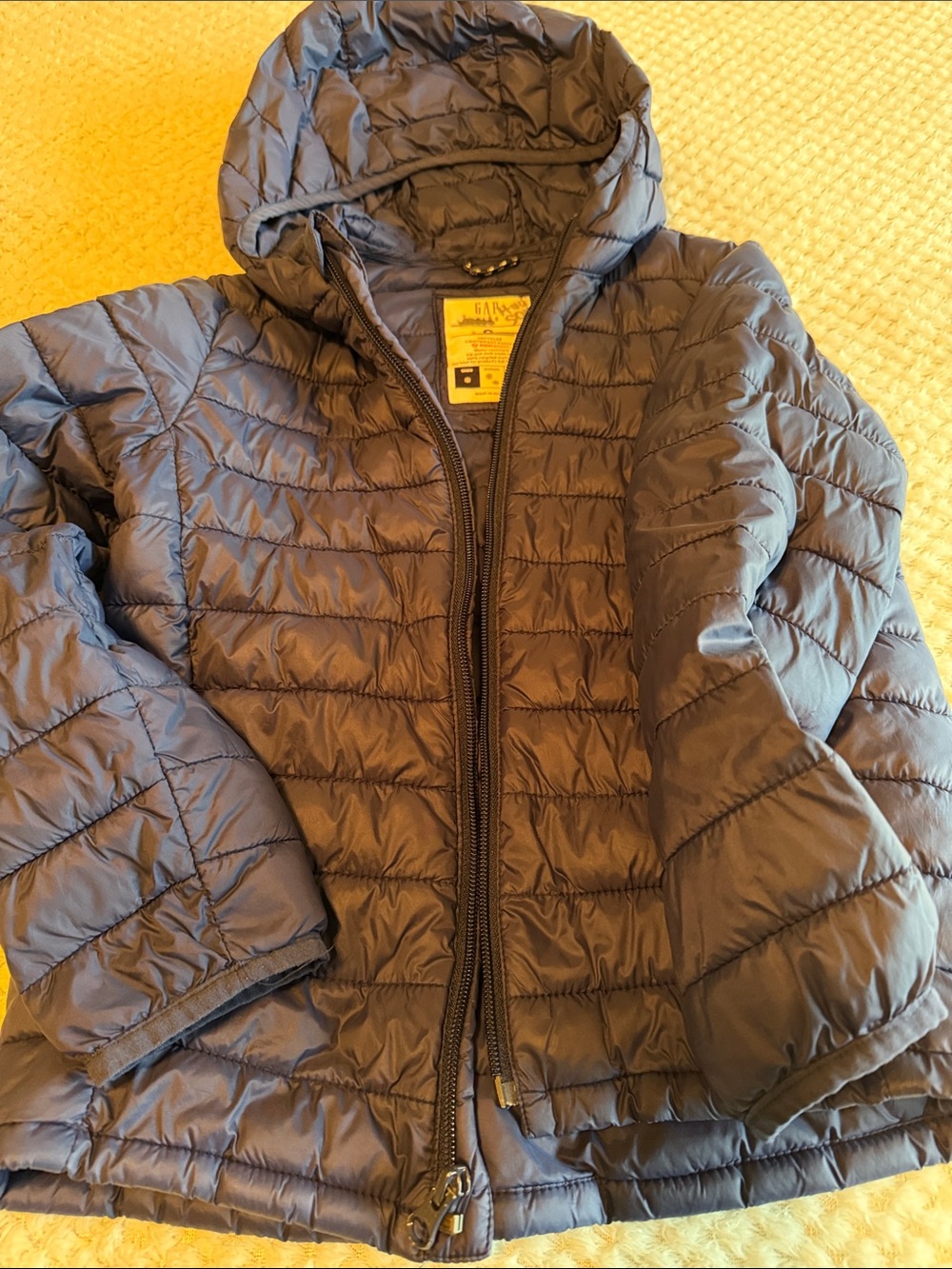 GAP Kids Hooded Puffer Jacket - Navy Blue